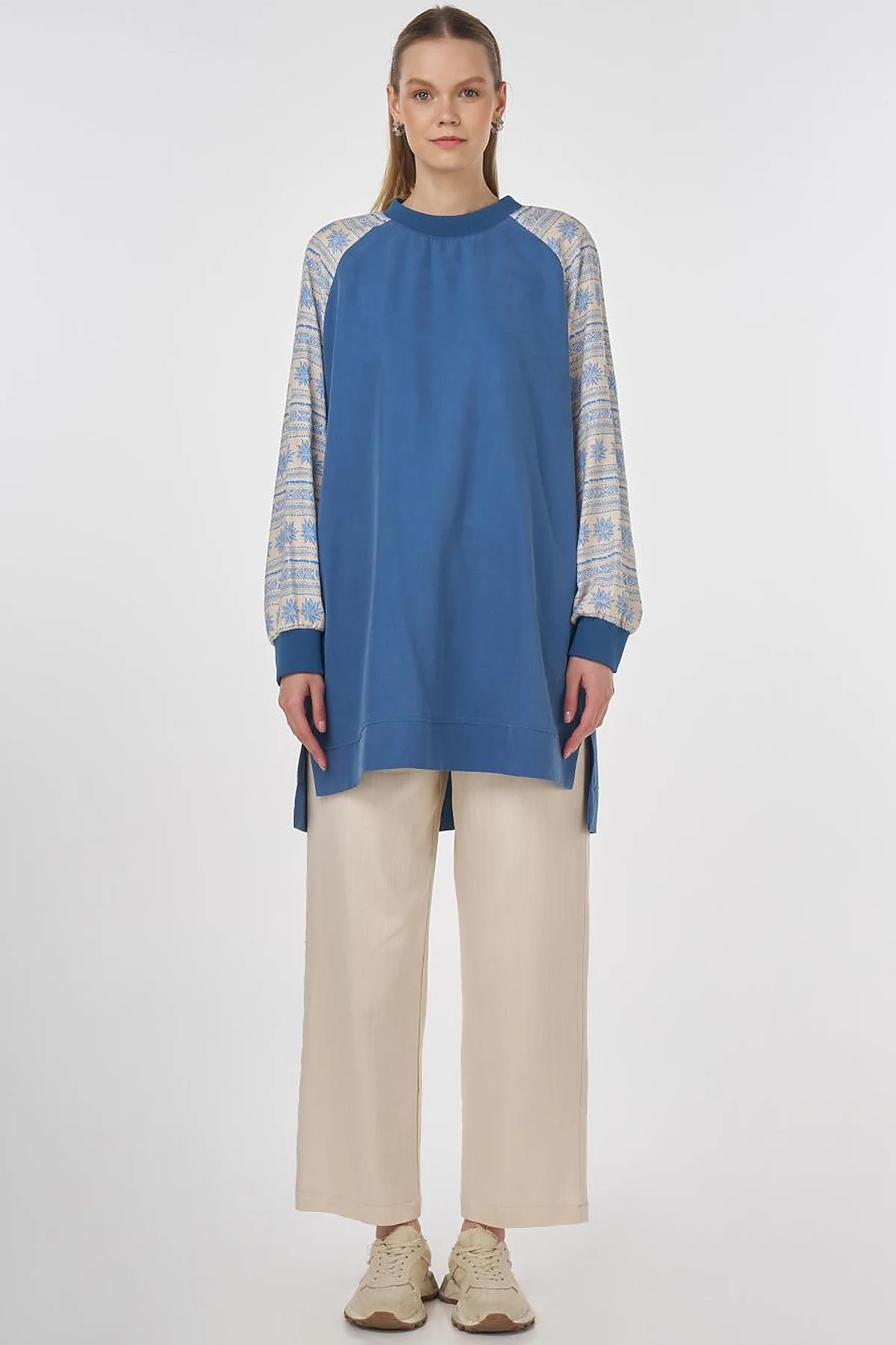 Fabric-Panel Modal Tunic Indigo