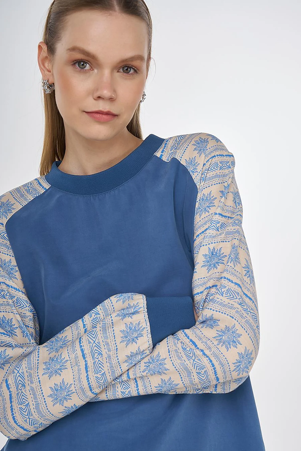 Fabric-Panel Modal Tunic Indigo