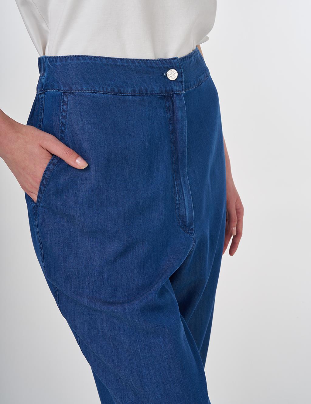 Relaxed Fit Lyocell Pants Navy