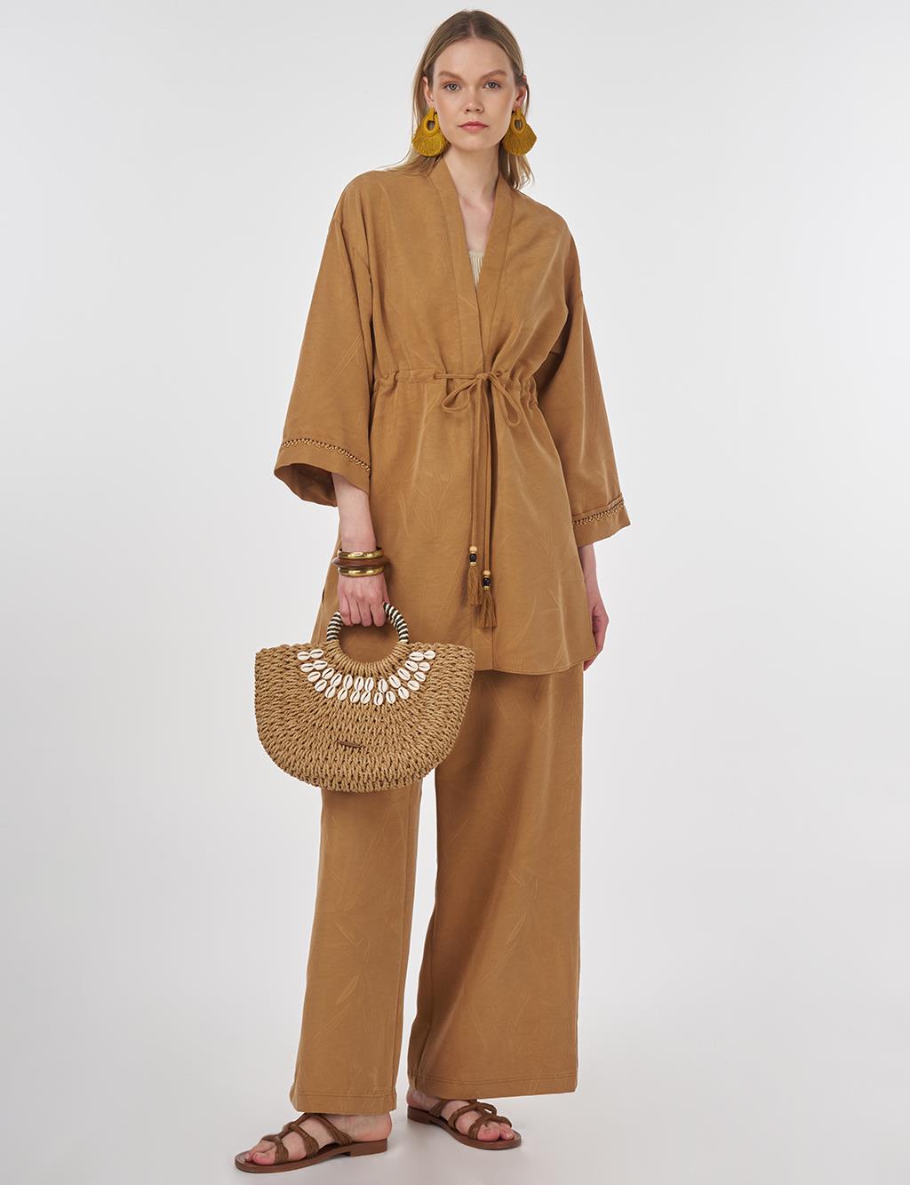 Tie-Front Modal Two-Piece Set Tobacco