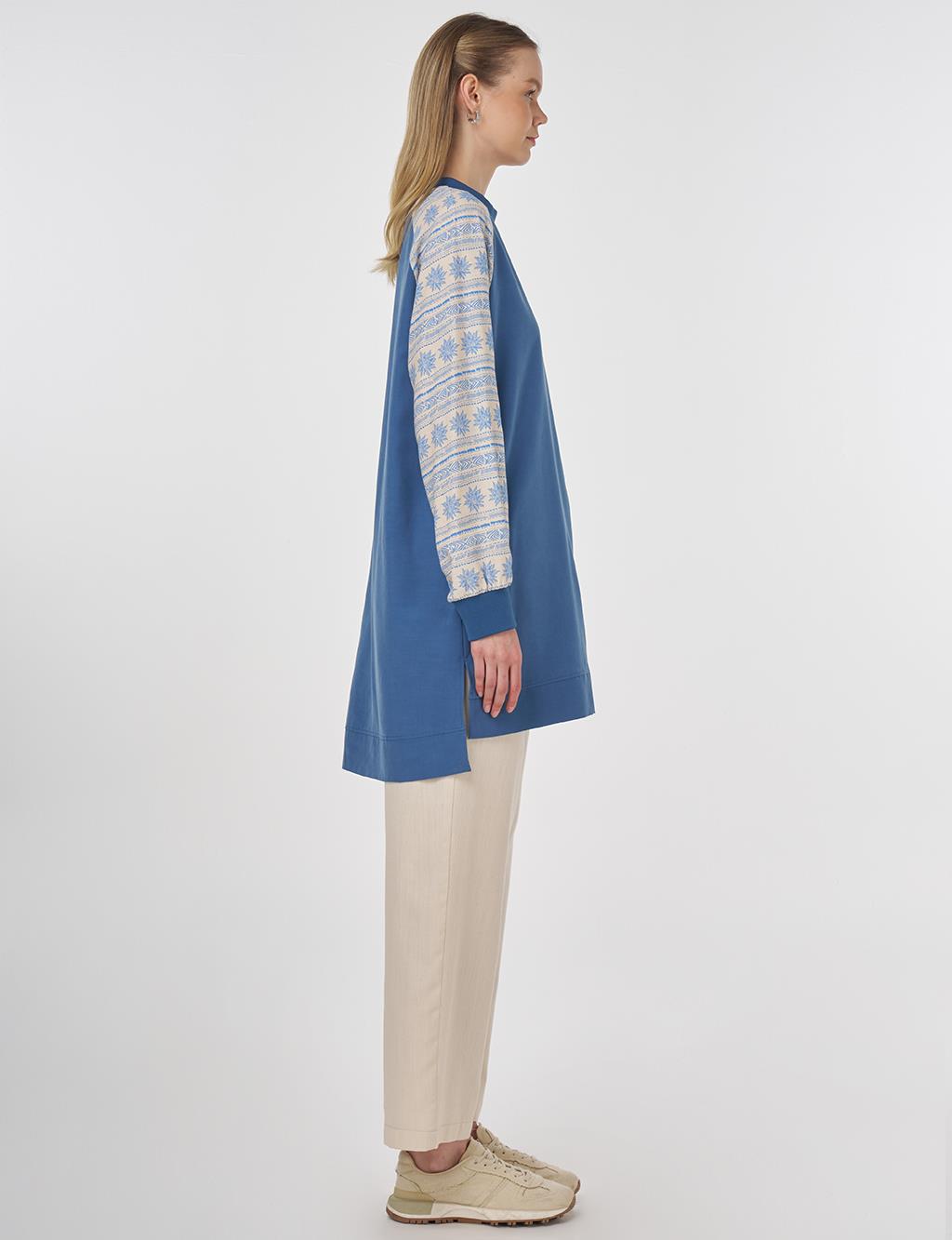 Fabric-Panel Modal Tunic Indigo