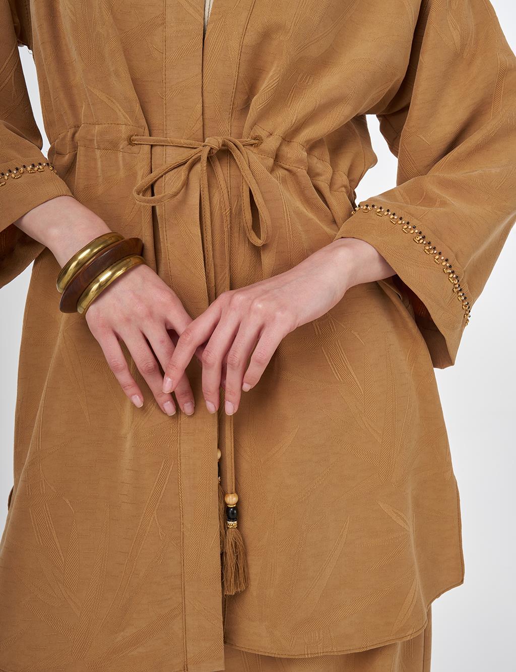 Tie-Front Modal Two-Piece Set Tobacco