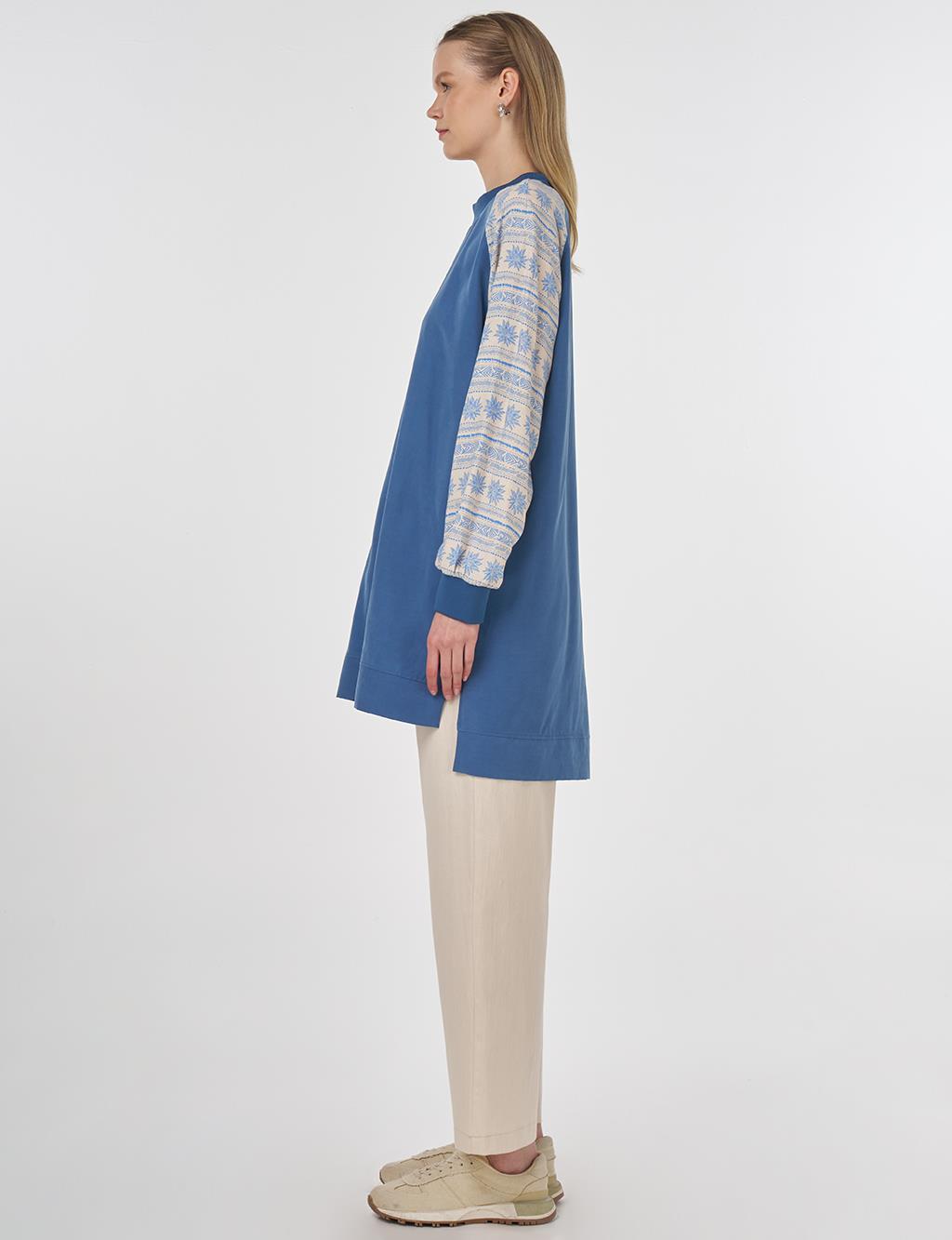 Fabric-Panel Modal Tunic Indigo