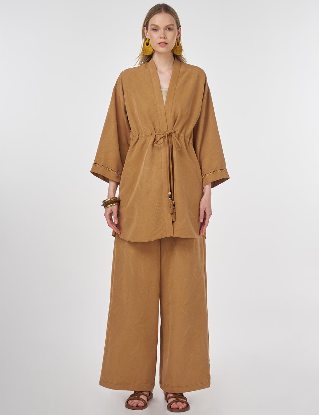 Tie-Front Modal Two-Piece Set Tobacco