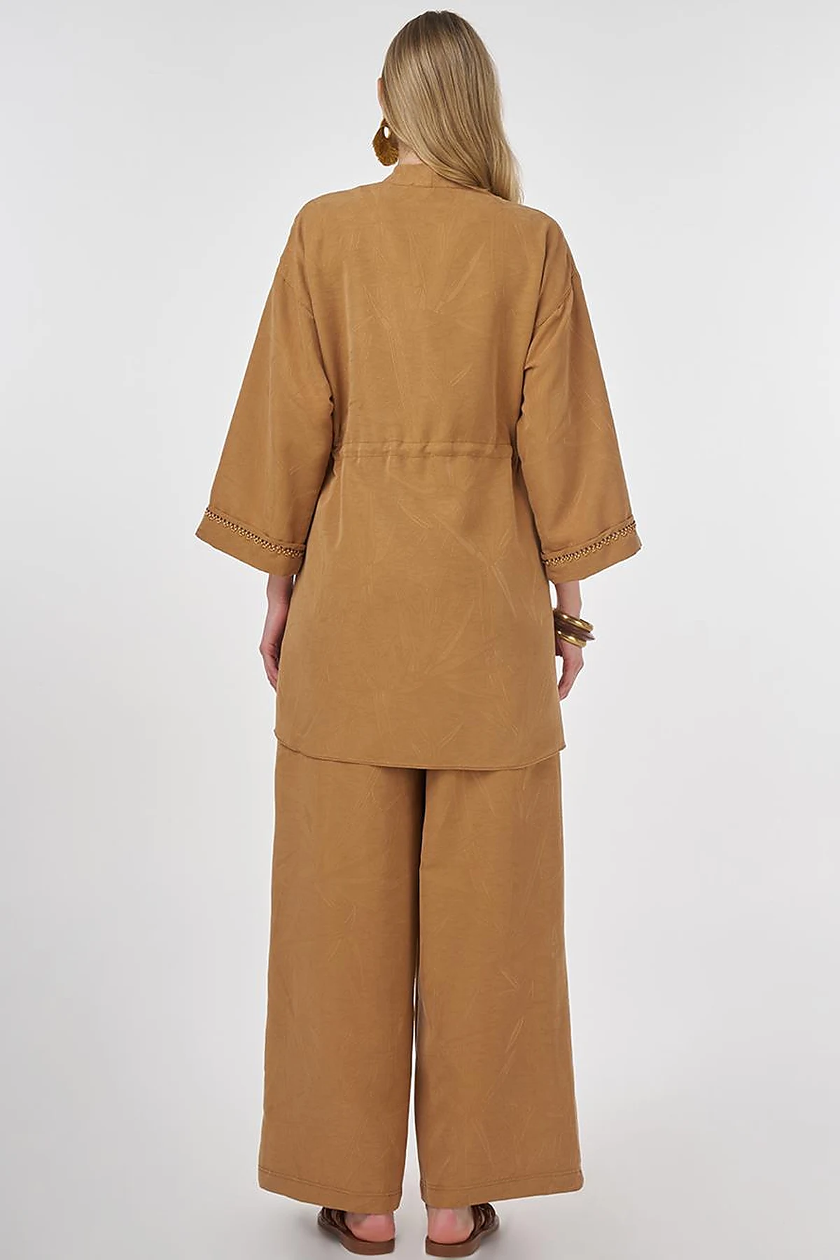 Tie-Front Modal Two-Piece Set Tobacco