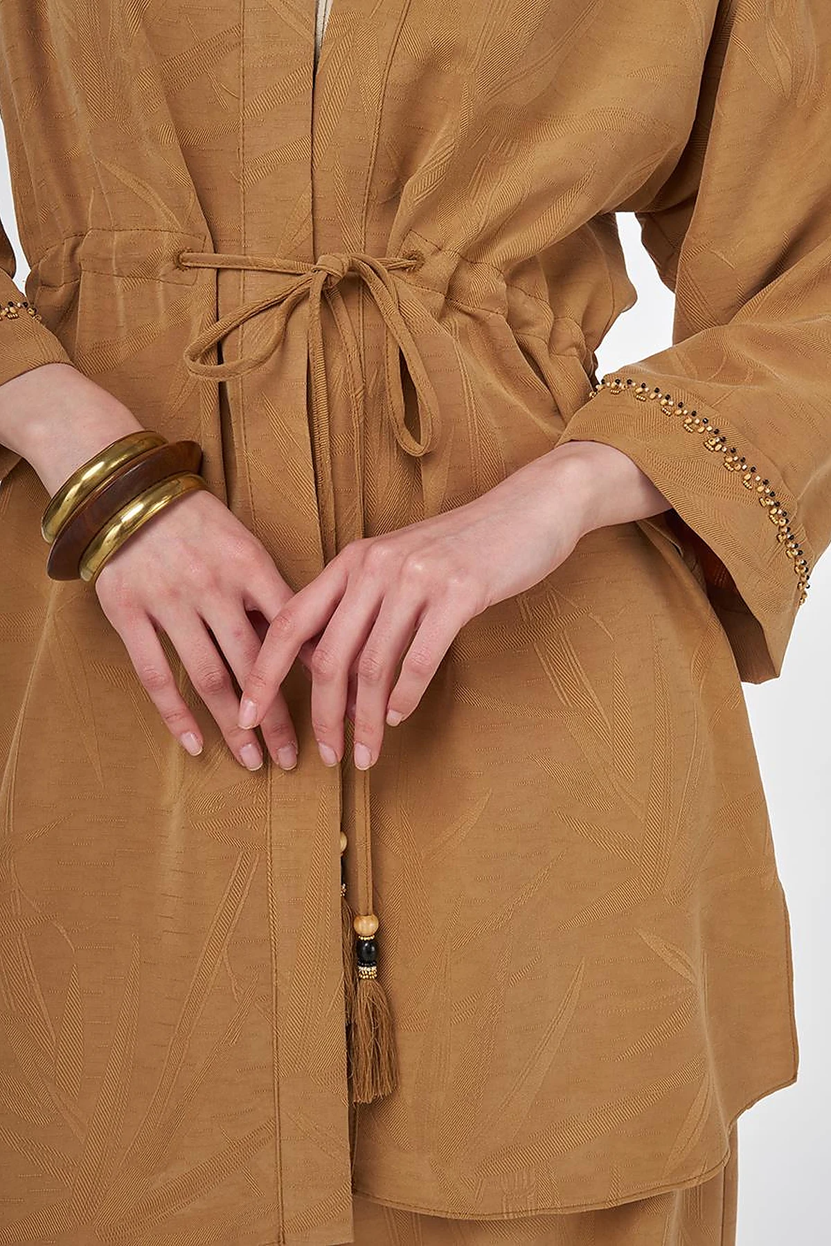 Tie-Front Modal Two-Piece Set Tobacco