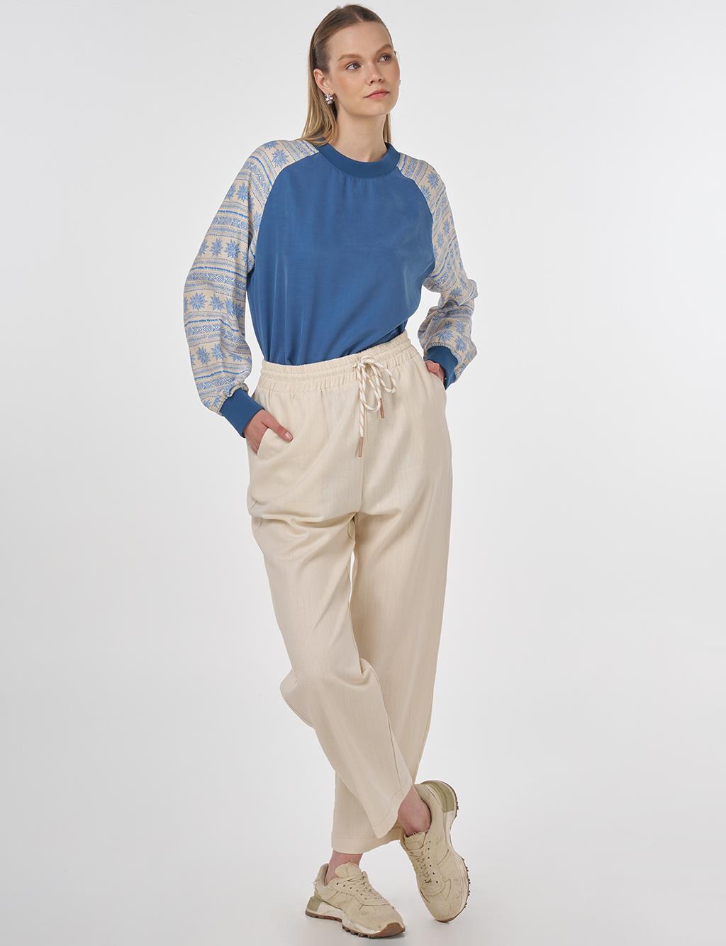 Fabric-Panel Modal Tunic Indigo