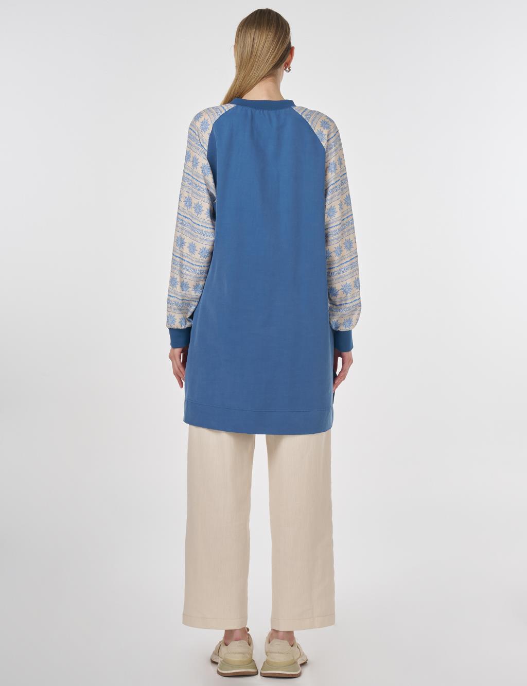 Fabric-Panel Modal Tunic Indigo