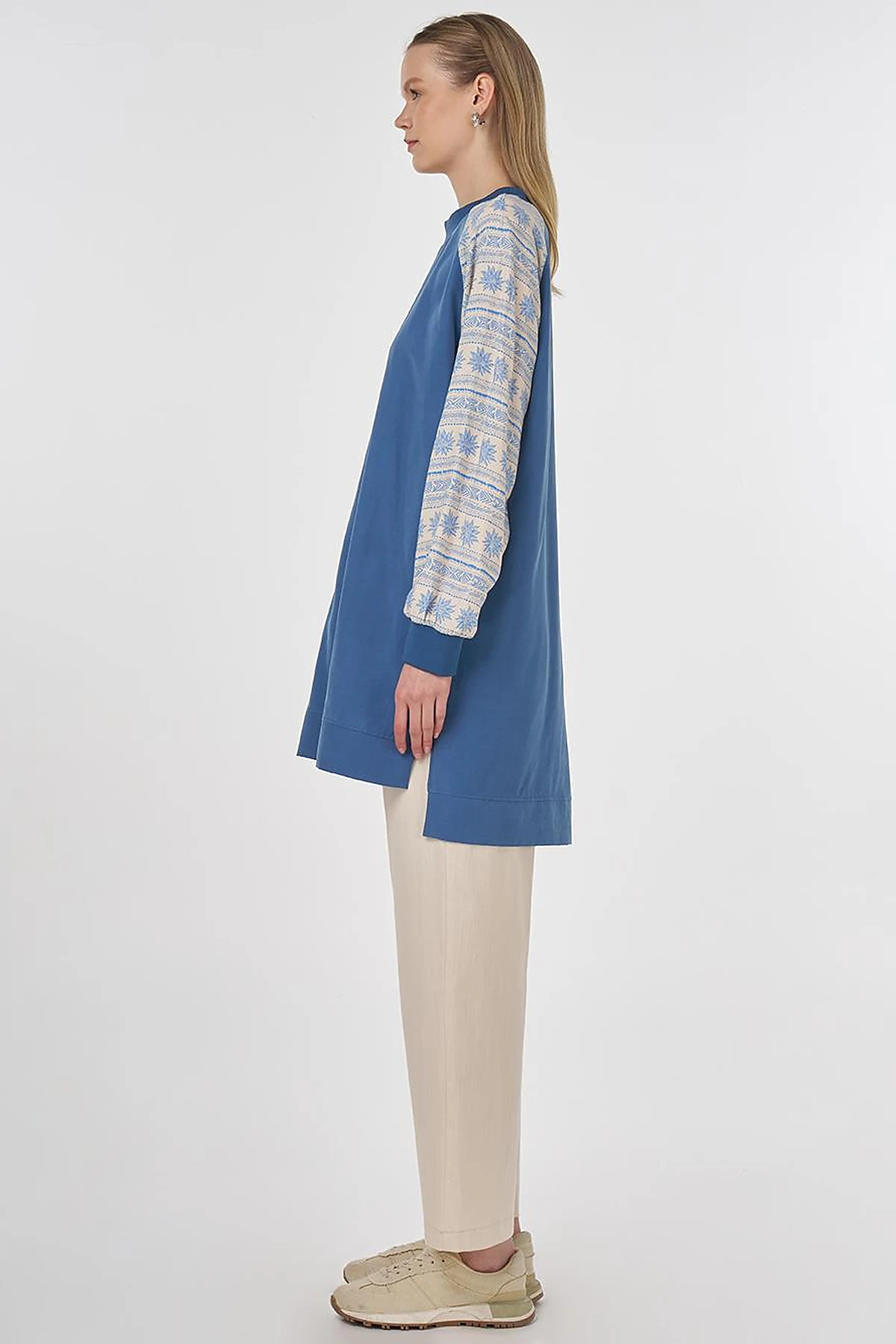 Fabric-Panel Modal Tunic Indigo