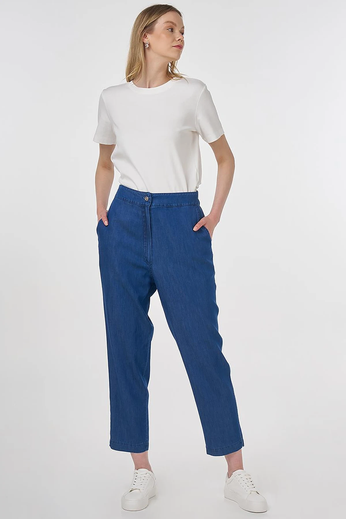 Relaxed Fit Denim Pants Navy