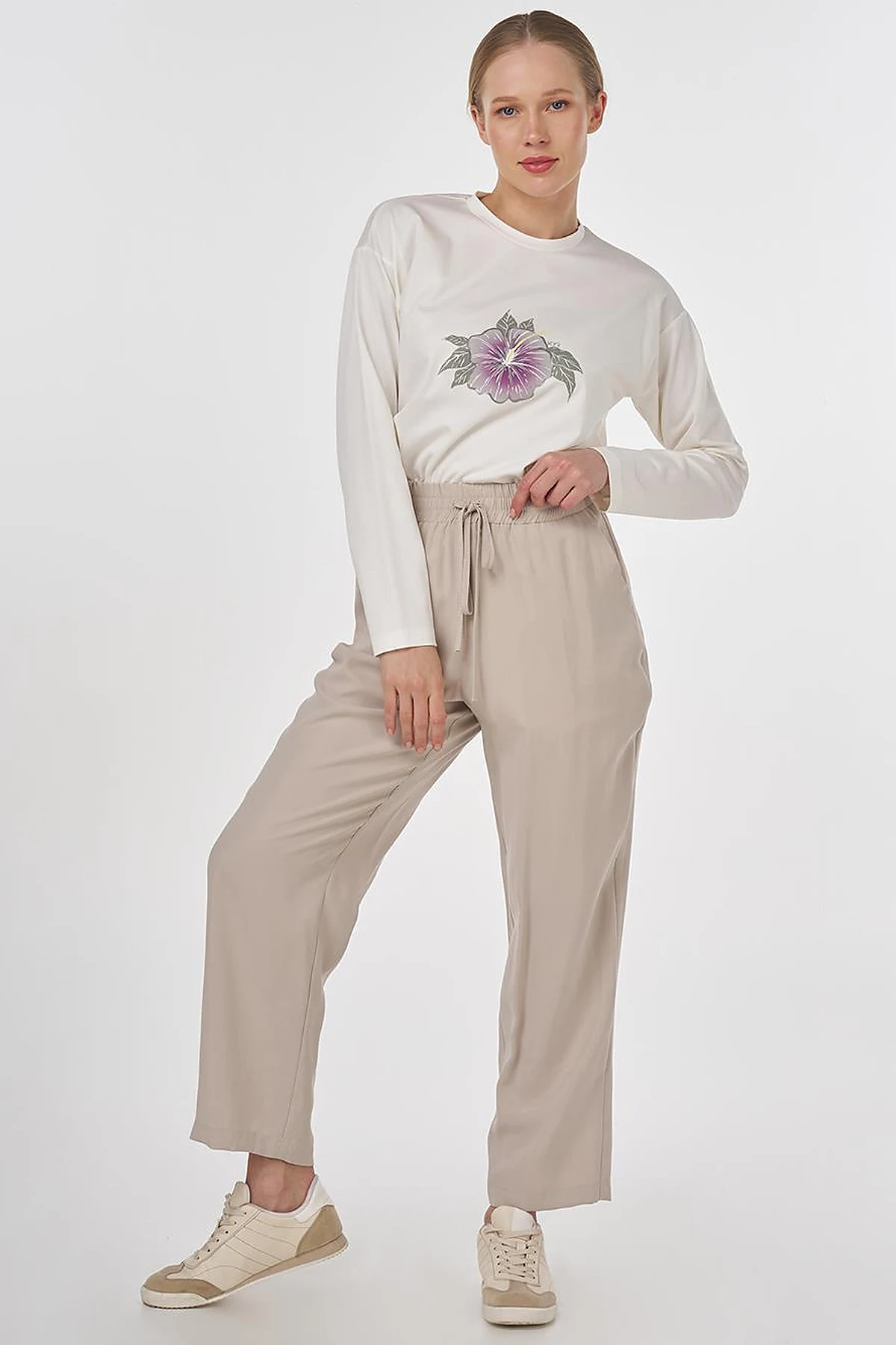 Drawstring Modal Pants Stone 