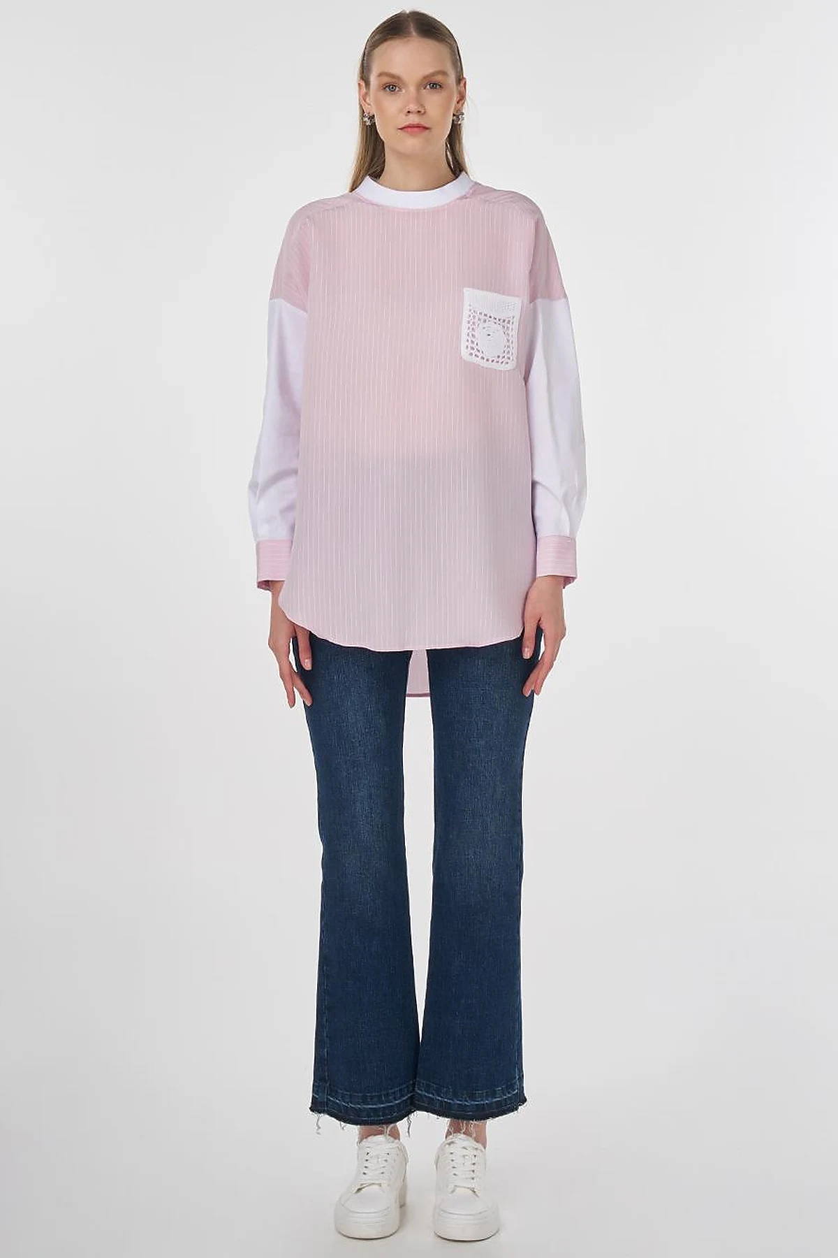Lace Appliqué Modal Tunic Pink 