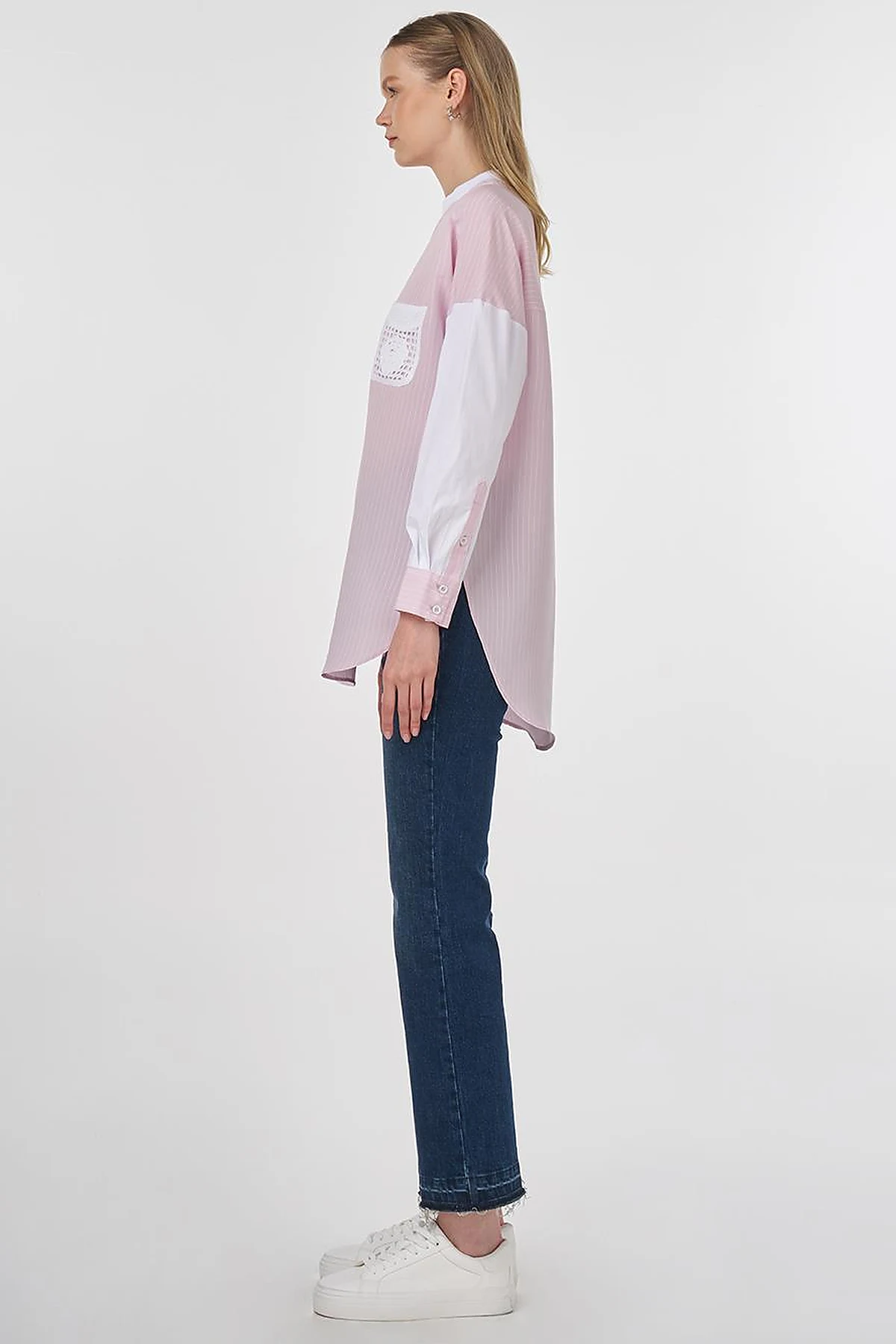 Lace Appliqué Modal Tunic Pink 
