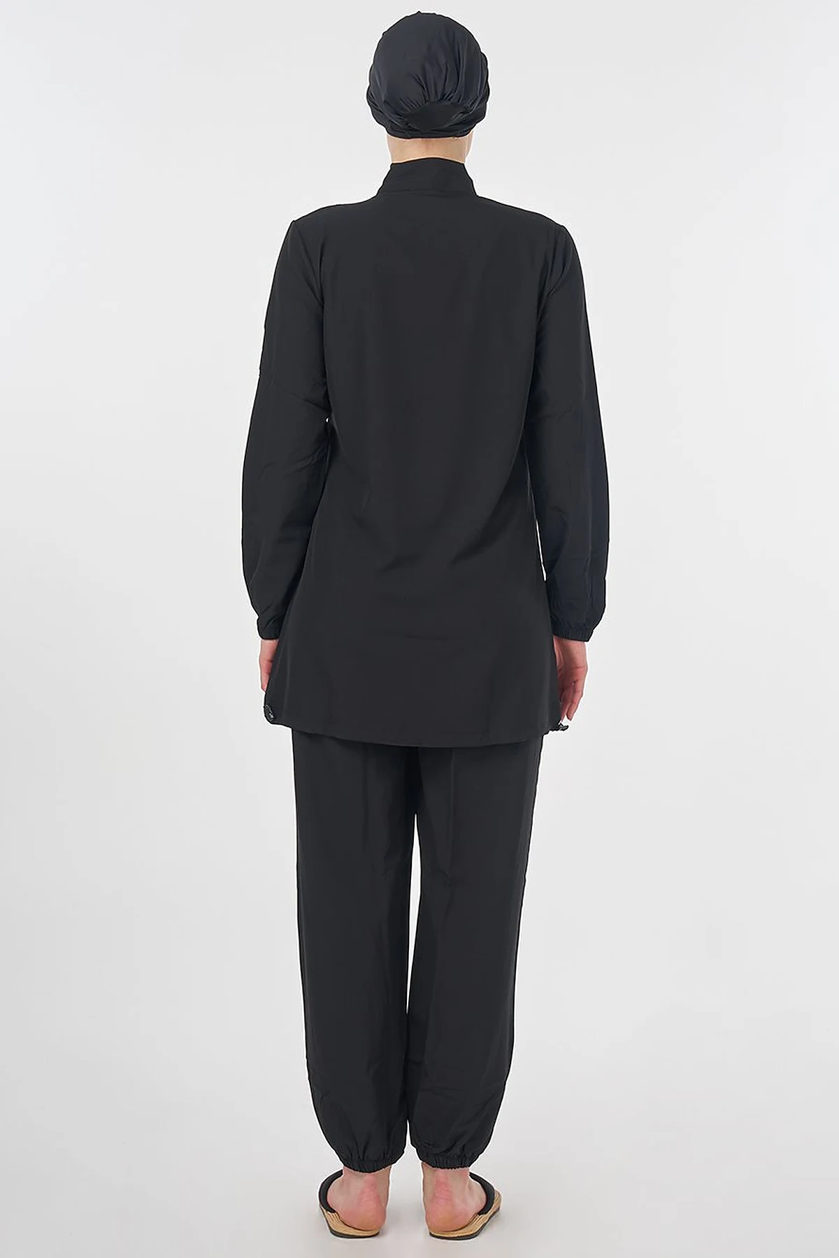 Half-Zip Modest Swimsuit Black