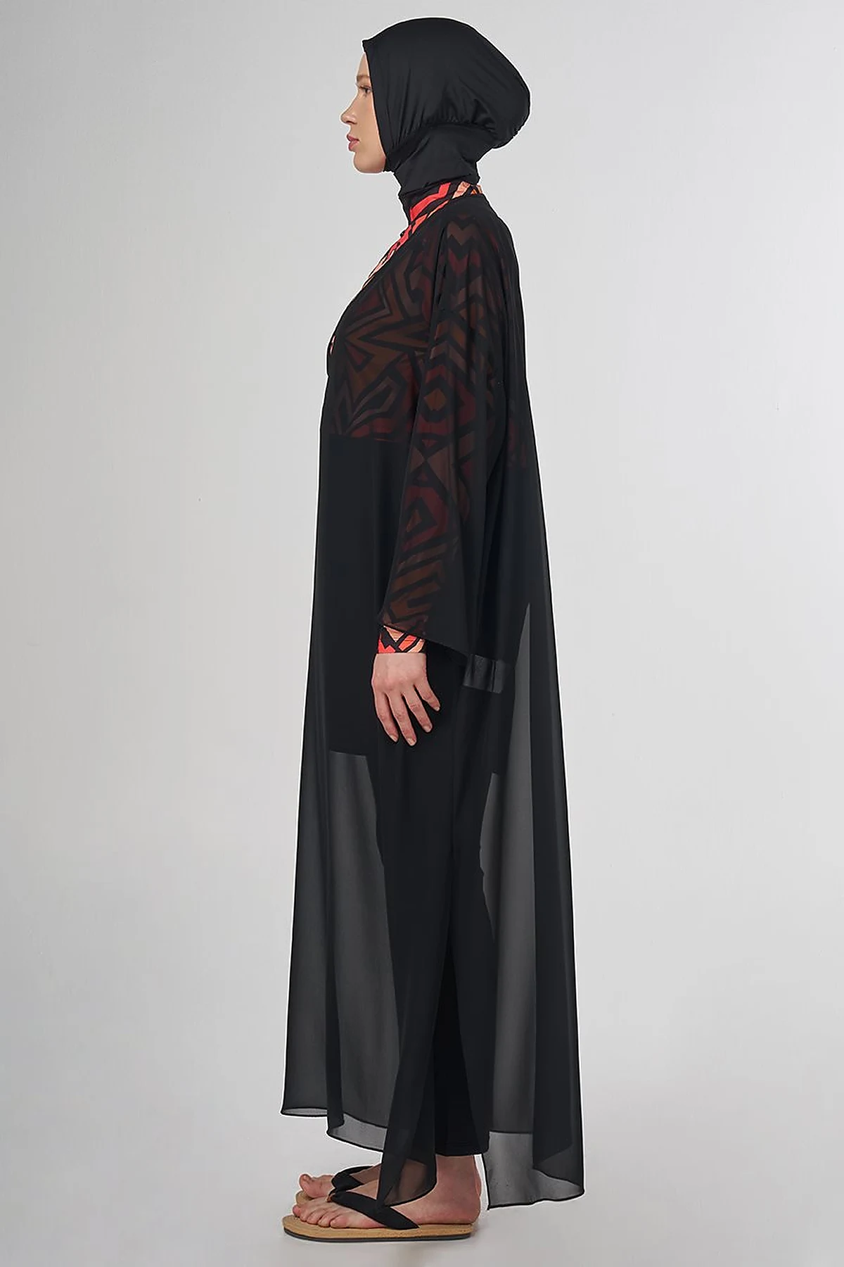 V-Neck Modest Pareo – Black