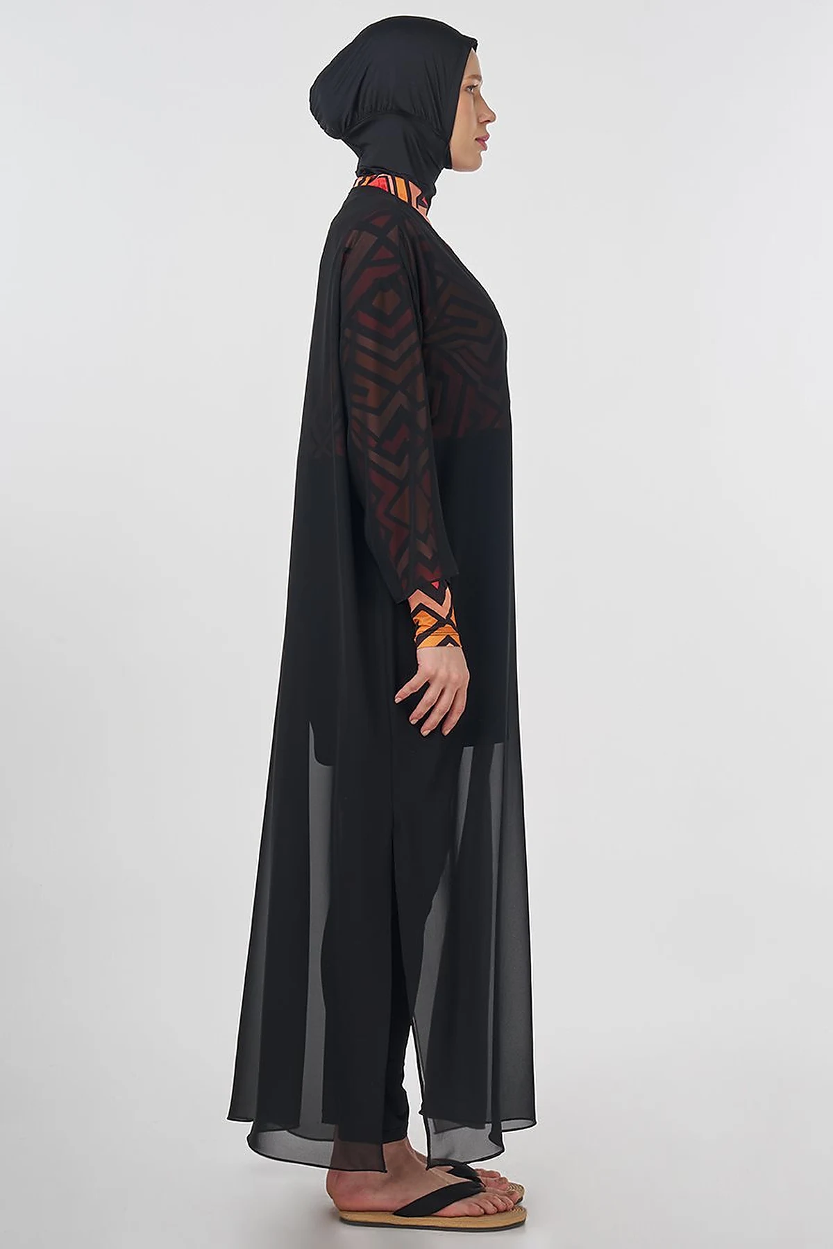 V-Neck Modest Pareo – Black