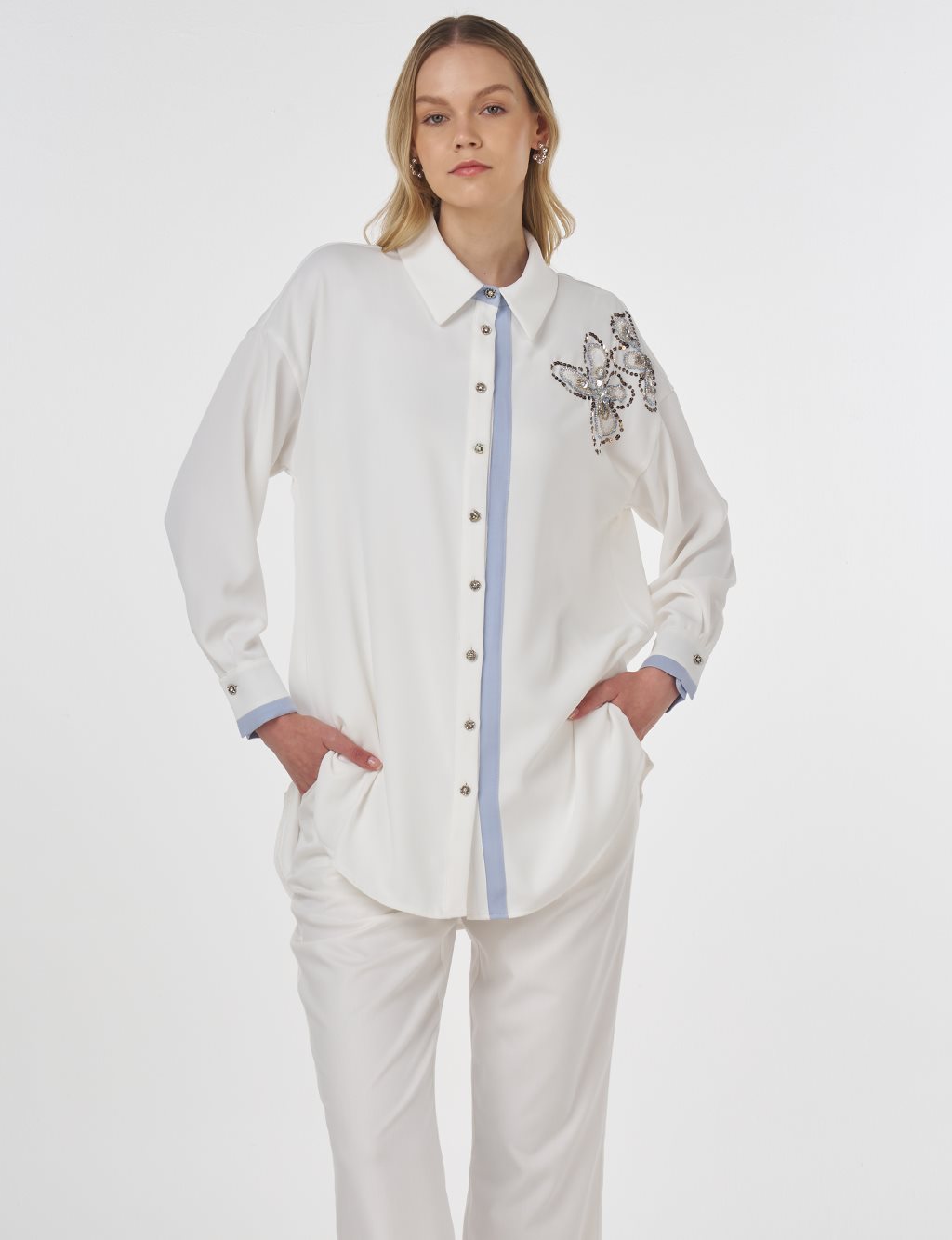 Embroidered Tunic Ecru 