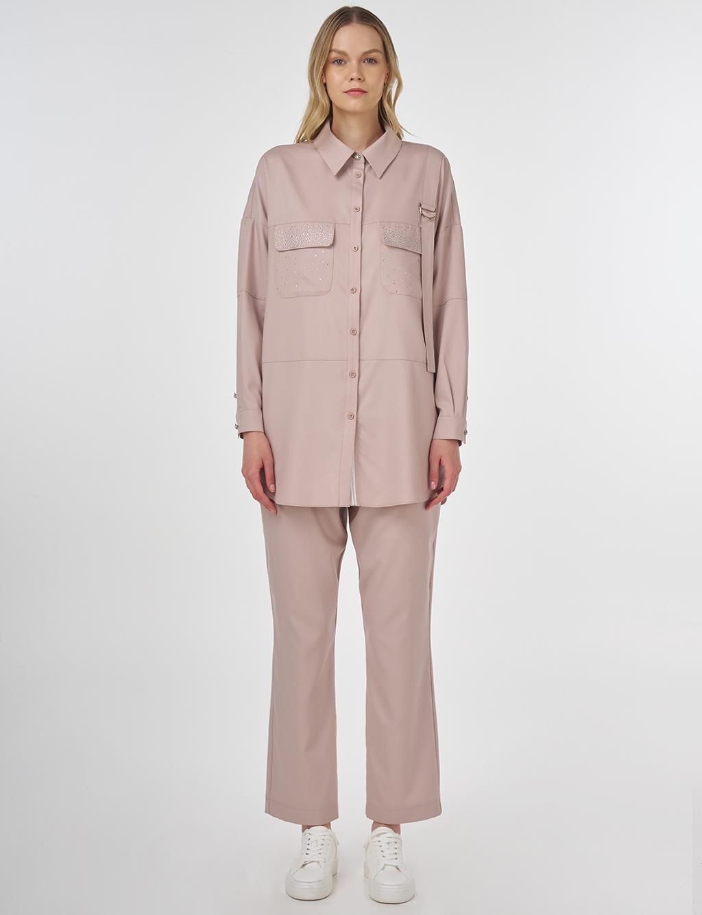 Hotfix Printed Two-Piece Set Powder Pink