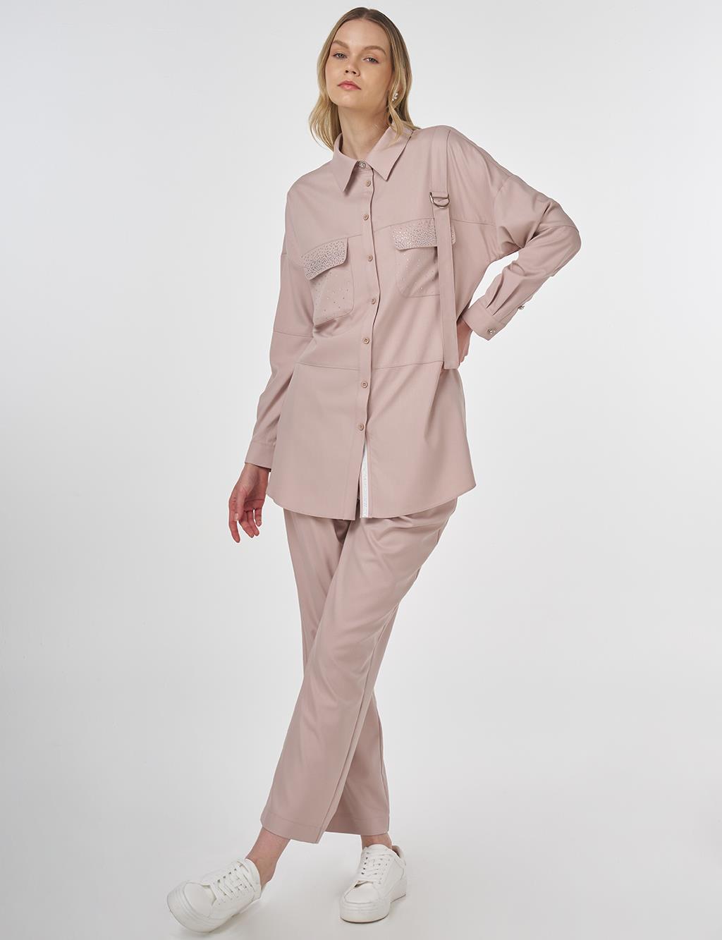 Hotfix Printed Two-Piece Set Powder Pink
