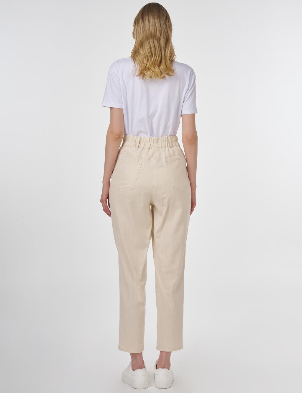 Tapered Canvas Pants Cream 