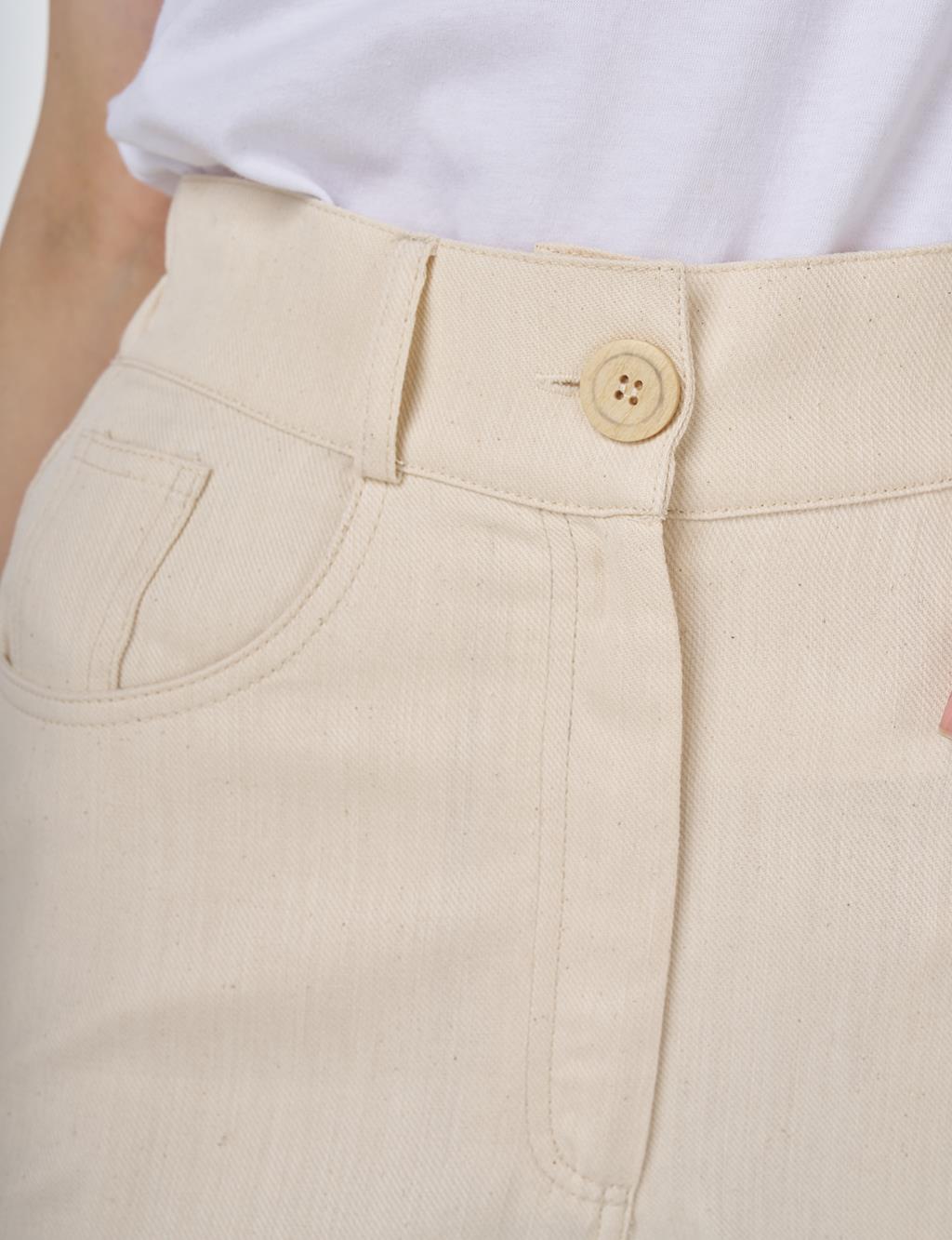 Tapered Canvas Pants Cream 