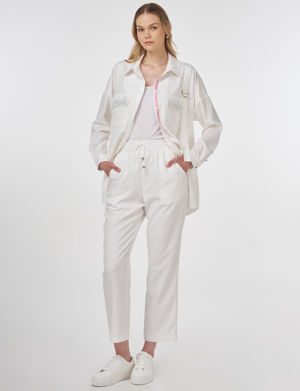 Hotfix Printed Two-Piece Set Ecru 