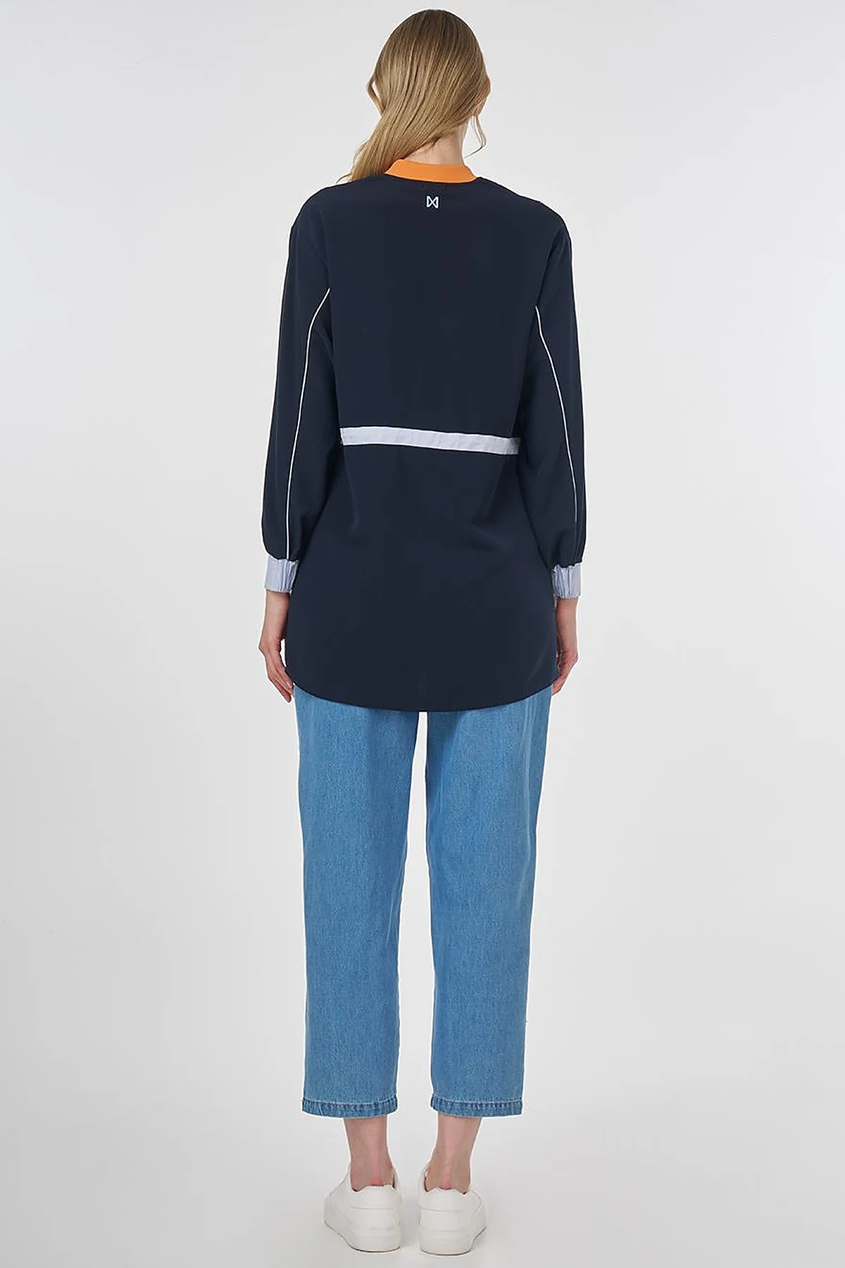 Adjustable Waist Slogan Tunic Dark Navy 