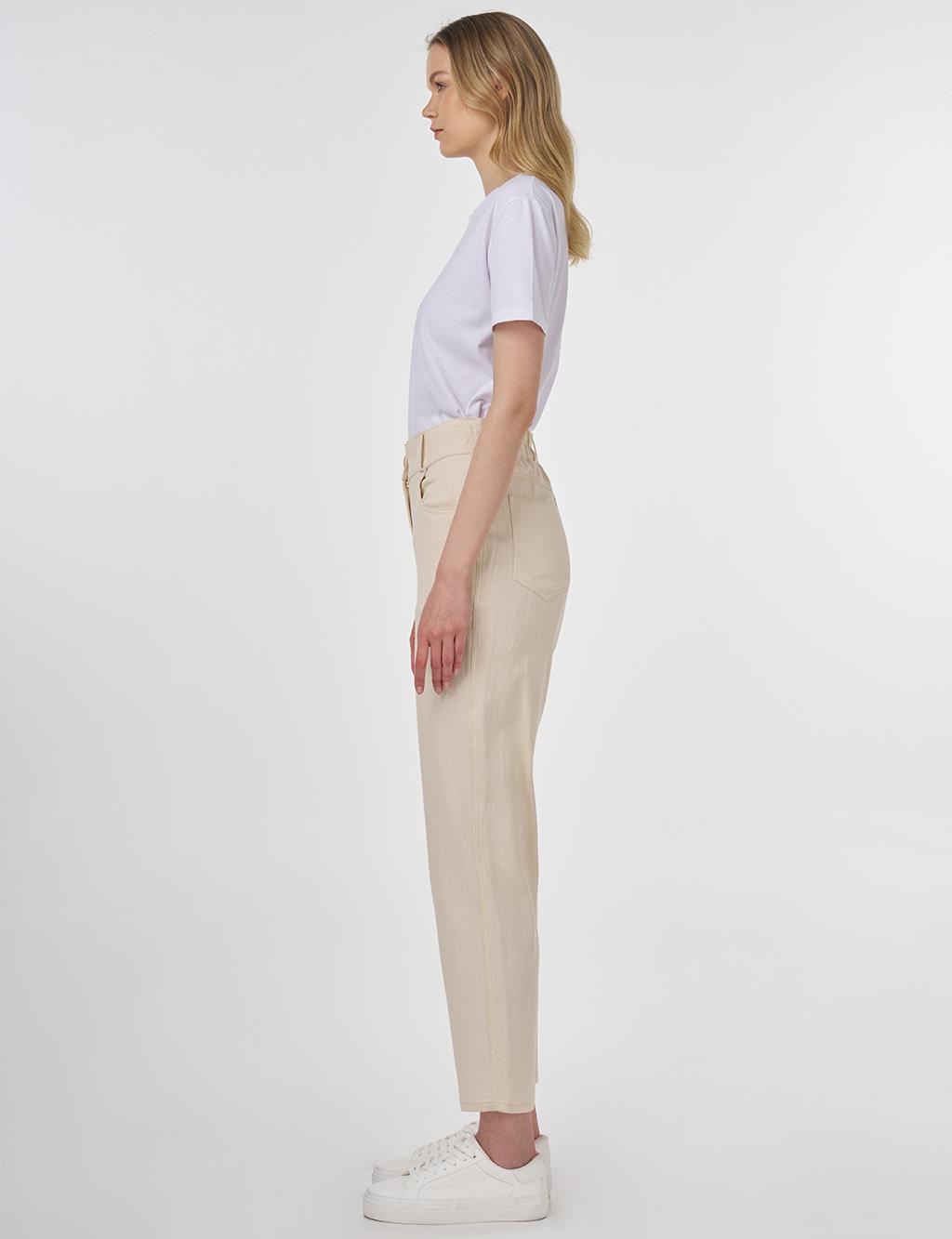 Tapered Canvas Pants Cream 