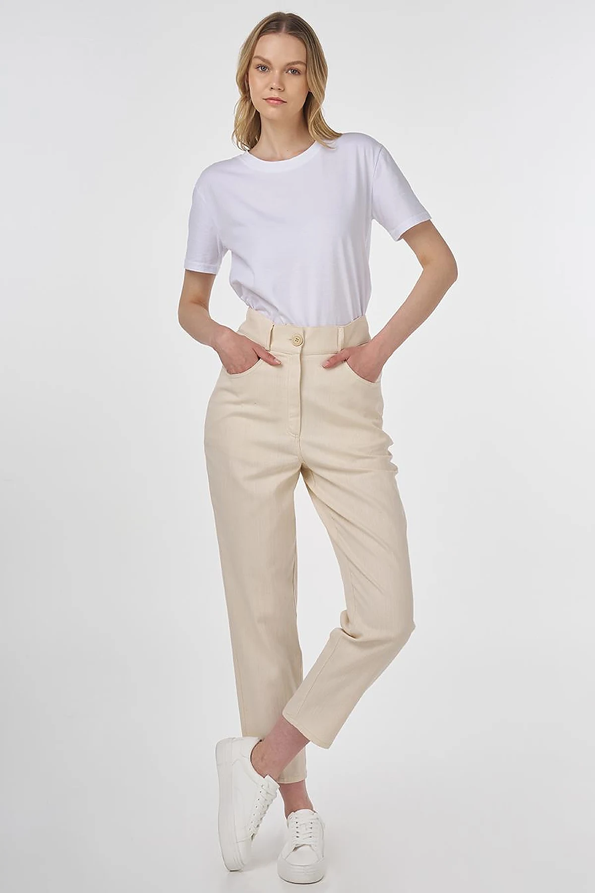 Tapered Canvas Pants Cream 