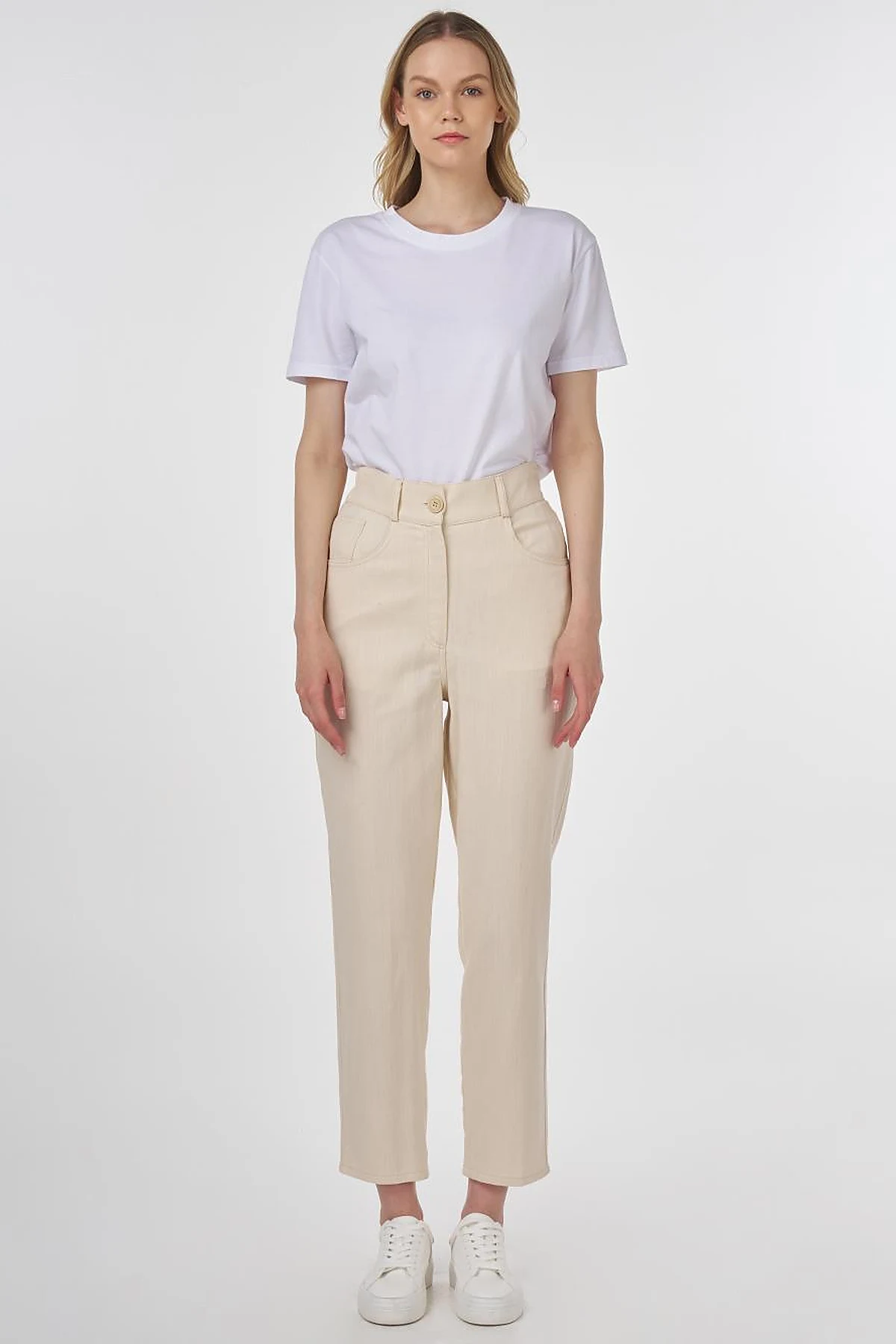 Tapered Canvas Pants Cream 