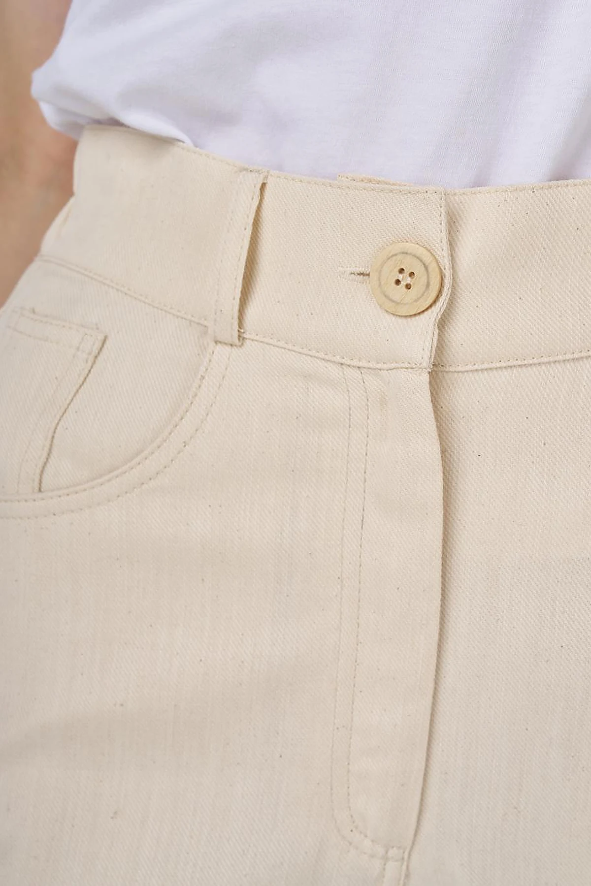 Tapered Canvas Pants Cream 