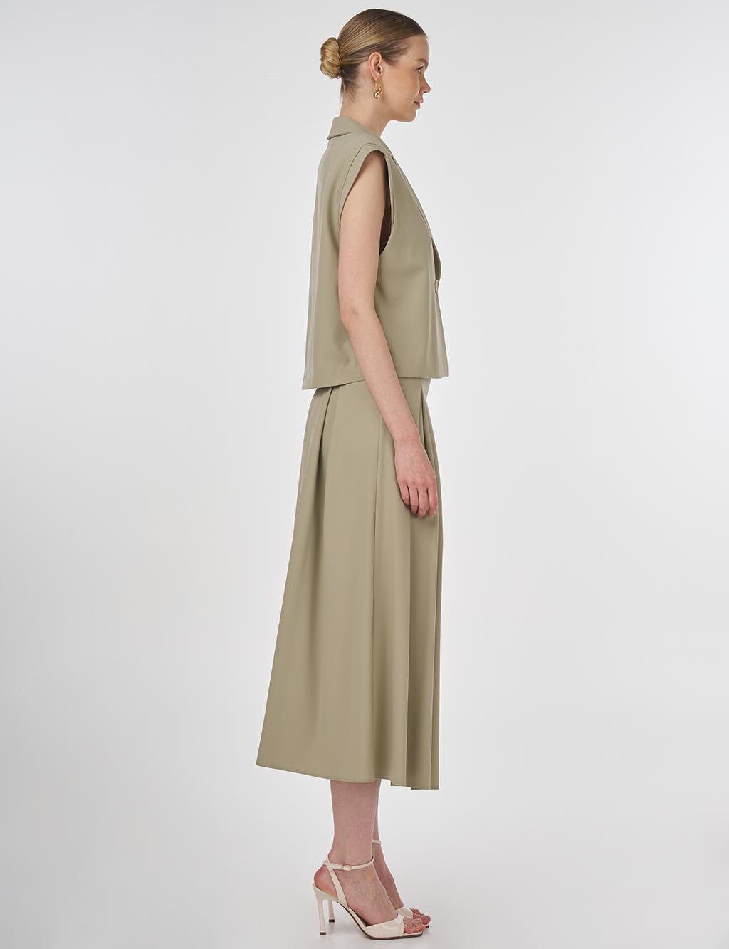 Vest and Skirt Set Moss Green