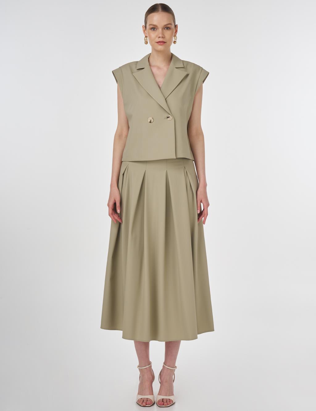 Vest and Skirt Set Moss Green