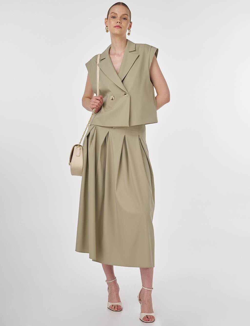 Vest and Skirt Set Moss Green