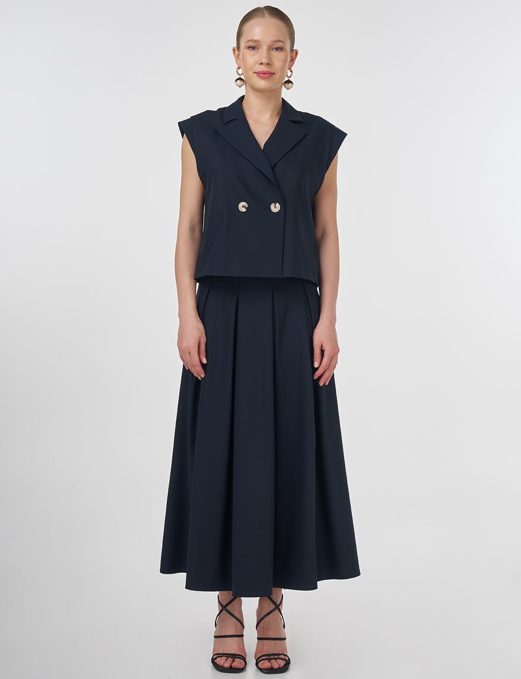 Vest and Skirt Set Dark Navy