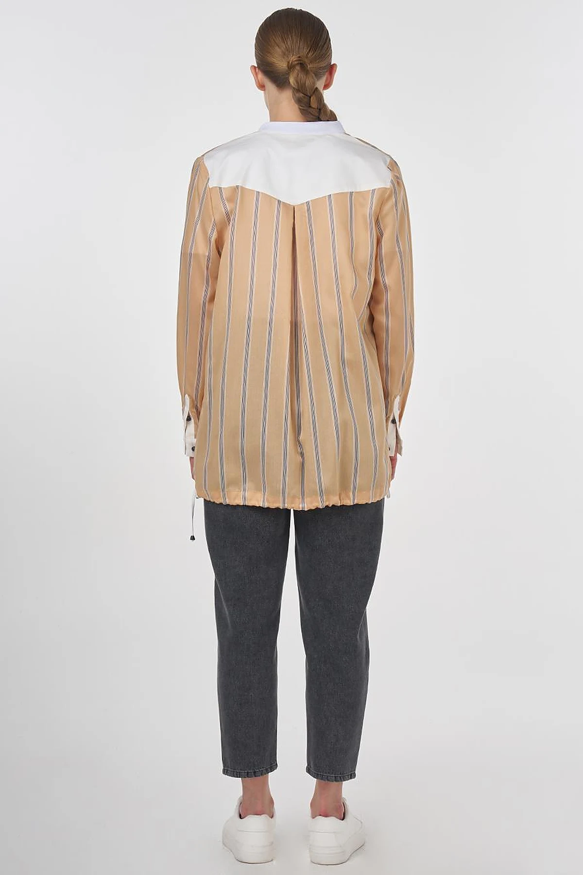 College Collar Lyocell Tunic Beige