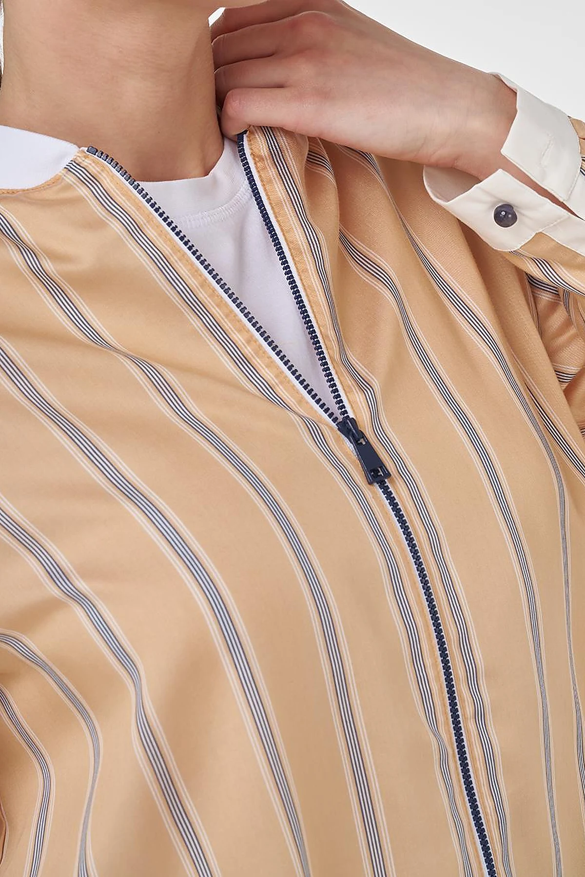 College Collar Lyocell Tunic Beige