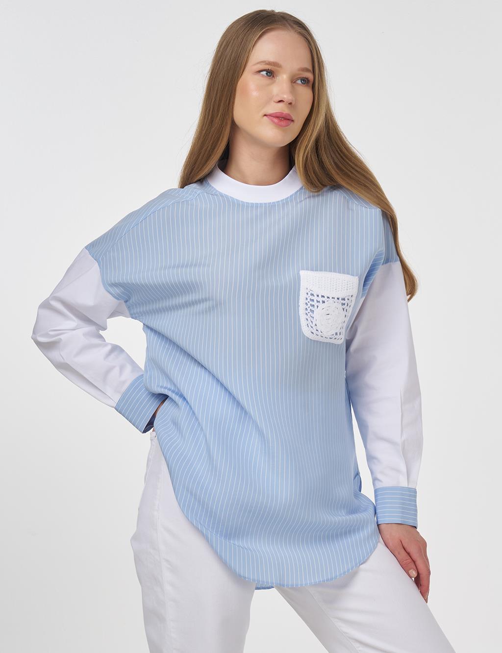 Lace Appliqué Modal Tunic Dusty Gray