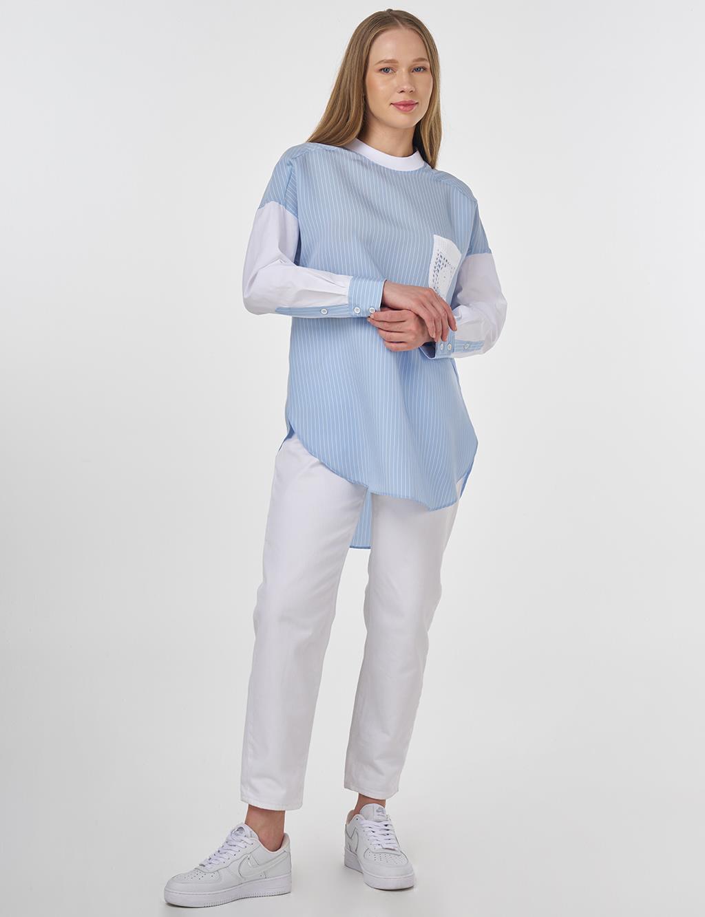 Lace Appliqué Modal Tunic Dusty Gray