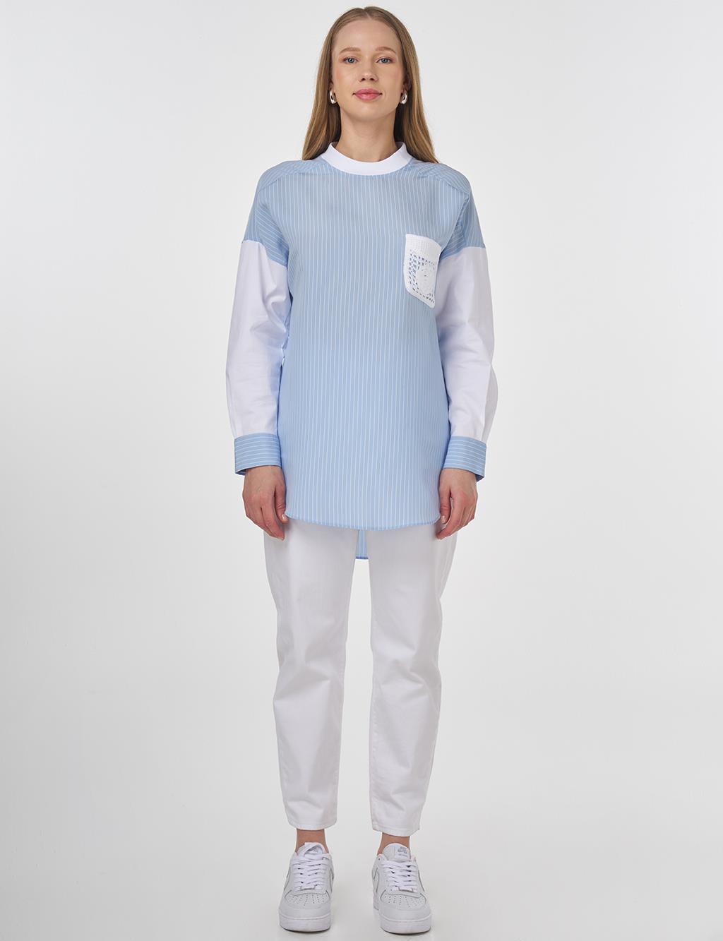 Lace Appliqué Modal Tunic Dusty Gray