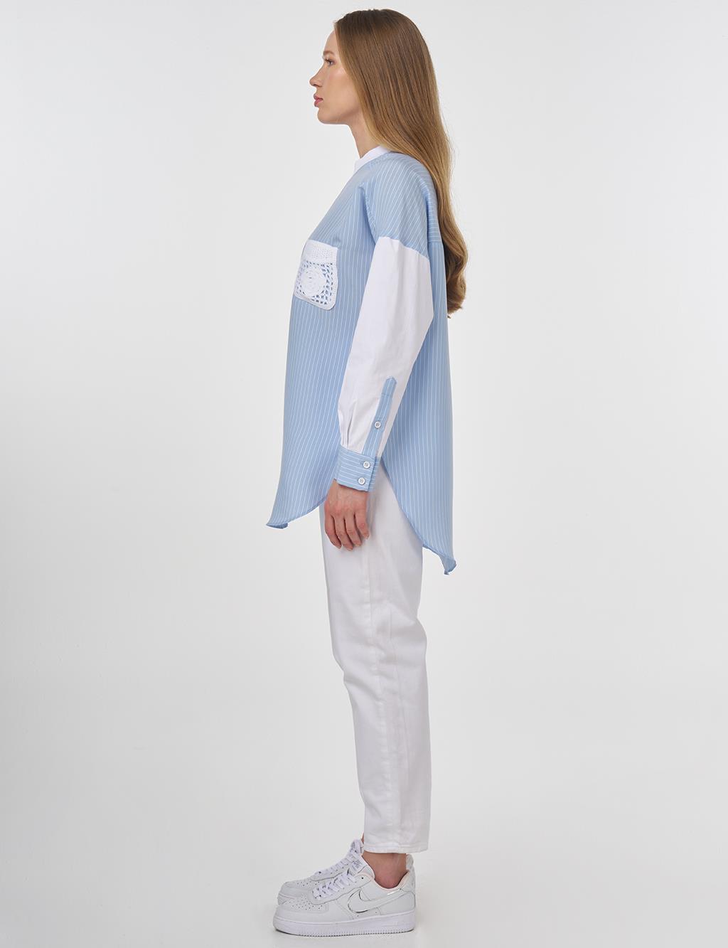 Lace Appliqué Modal Tunic Dusty Gray