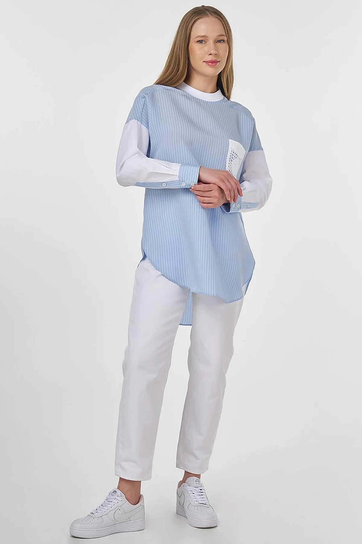 Lace Appliqué Modal Tunic Dusty Gray