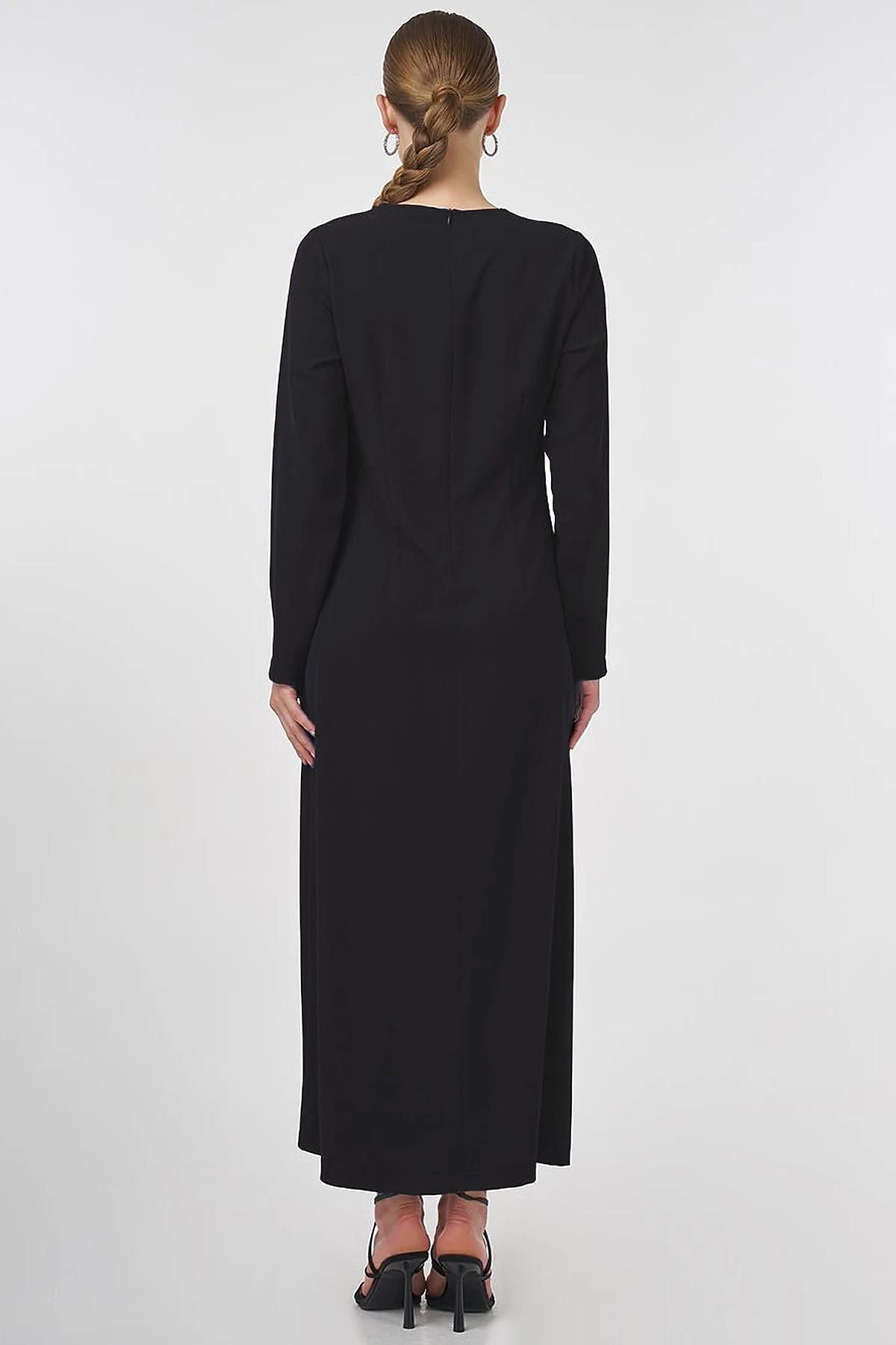 Stone-Embellished Abaya Set Black