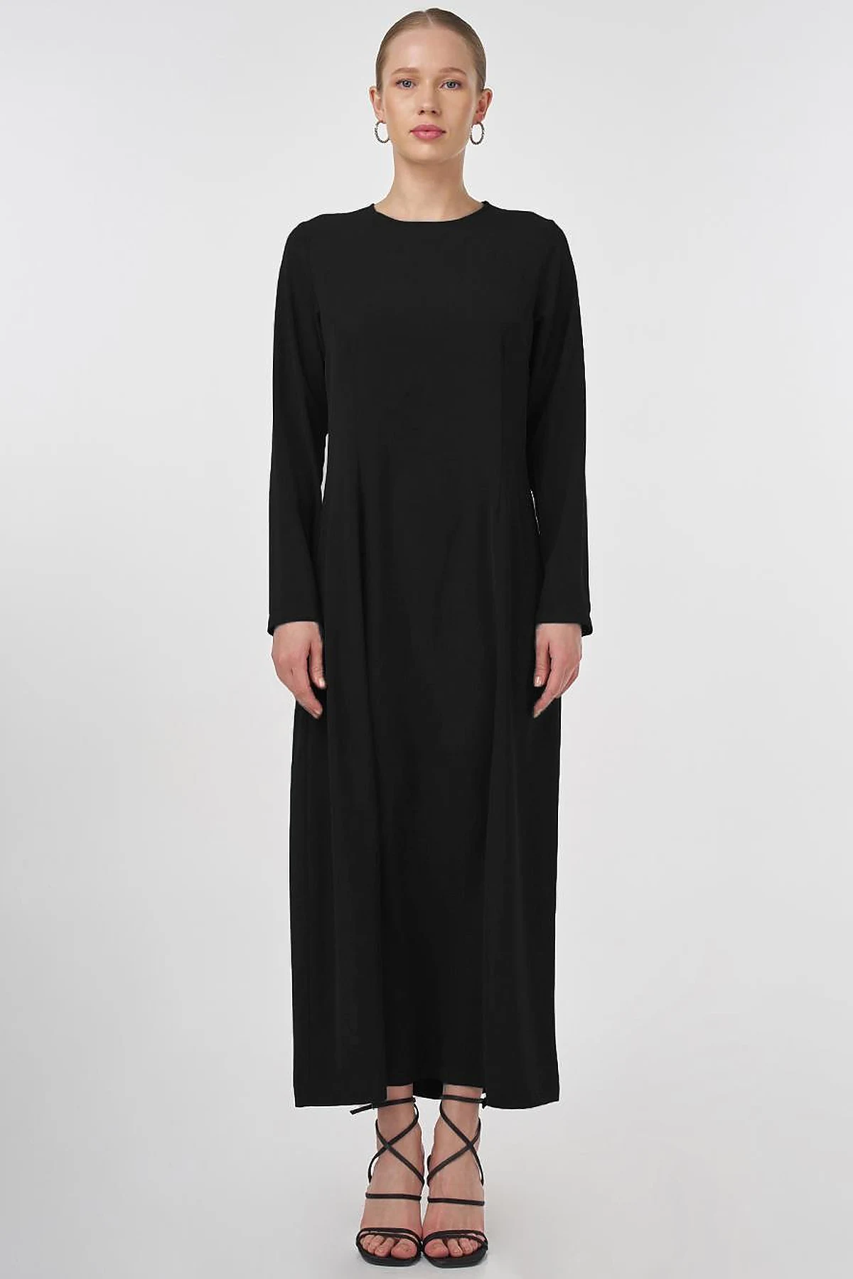 Stone-Embellished Abaya Set Black
