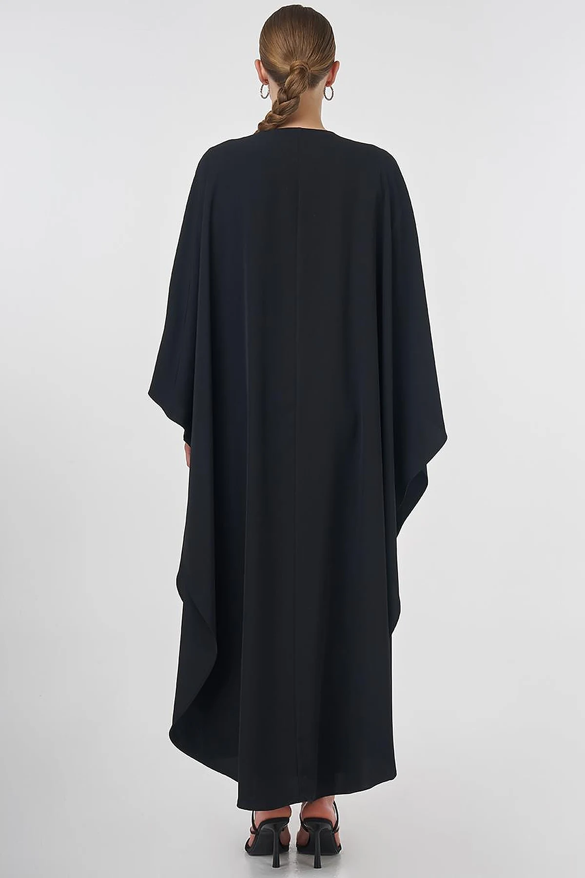 Stone-Embellished Abaya Set Black