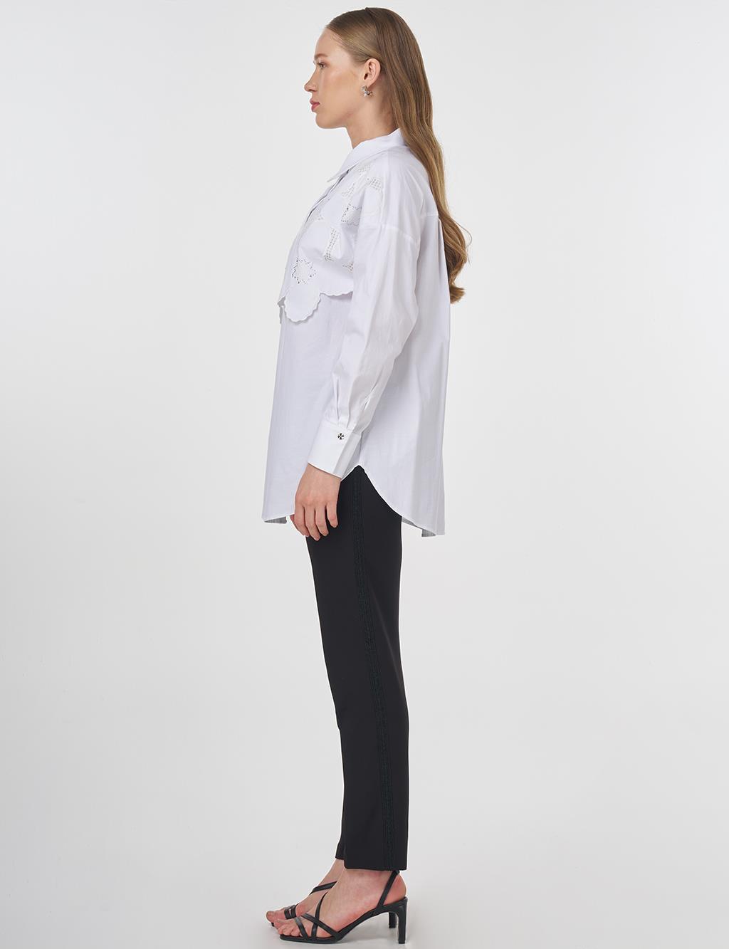 Embroidered Appliqué Cotton Tunic Optic White 