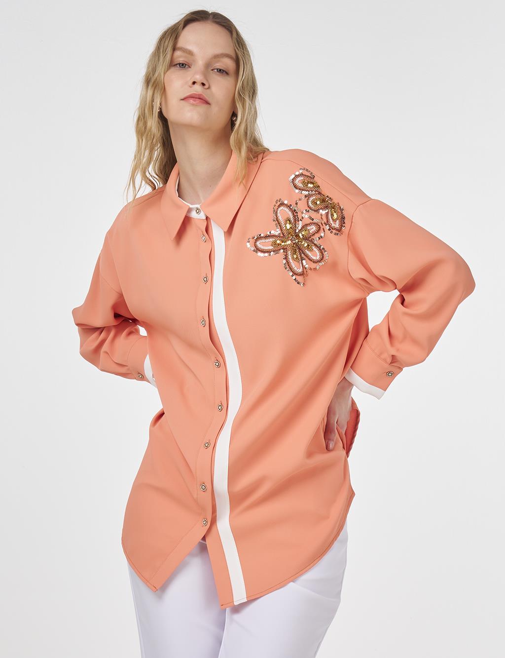 Embroidered Tunic Peach