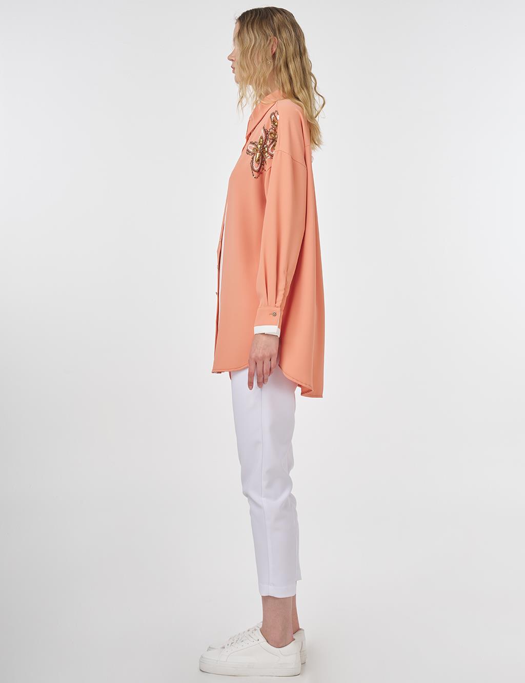 Embroidered Tunic Peach