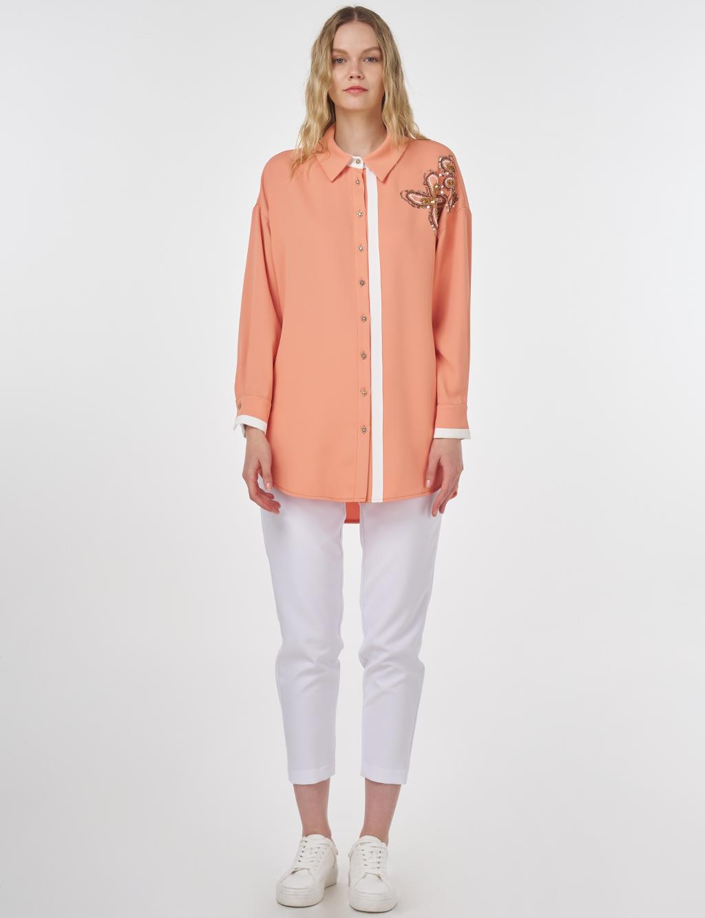 Embroidered Tunic Peach