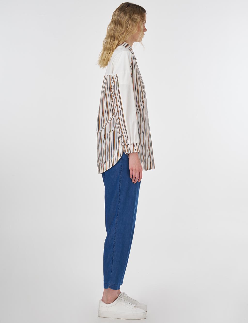 Stone-Embellished Modal Tunic Tobacco 